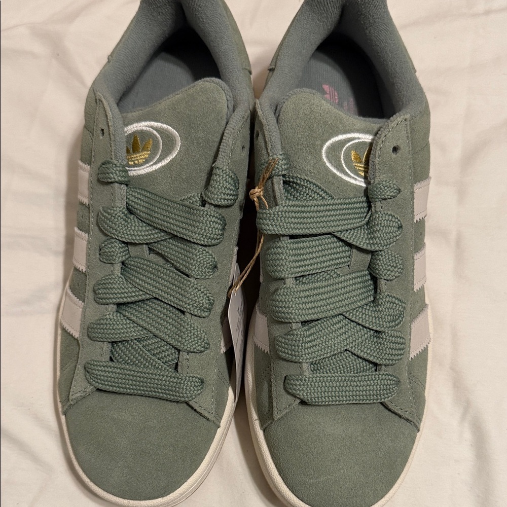 Adidas Olive Sneakers with White Accents